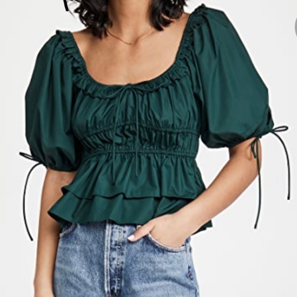 ISO En Saison Poplin Cropped top in green